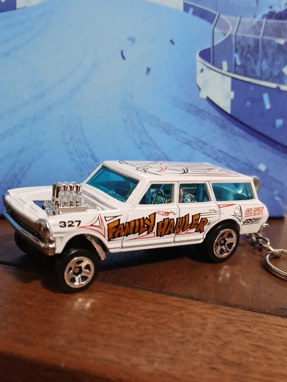 Family Hauler White 64 NOVA GASSER Die-Cast Toy Wagon - KEYCHAIN
